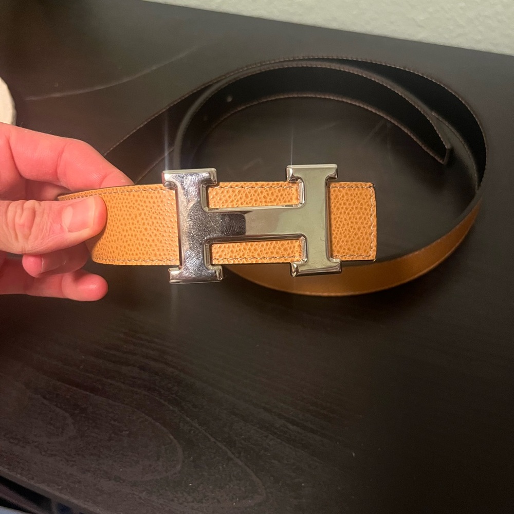 Hérmes Leather Belt Kit Black x Brown x Silver